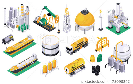 Oil Petroleum Icon Set 78098242