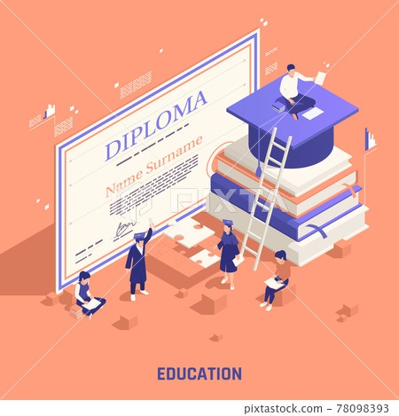 Branding Education Promotion Isometric Composition 78098393