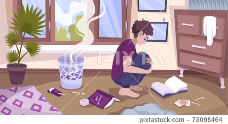 Quit Smoking Flat Composition 78098464