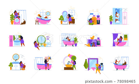 Bath Time Flat Recolor Set 78098465