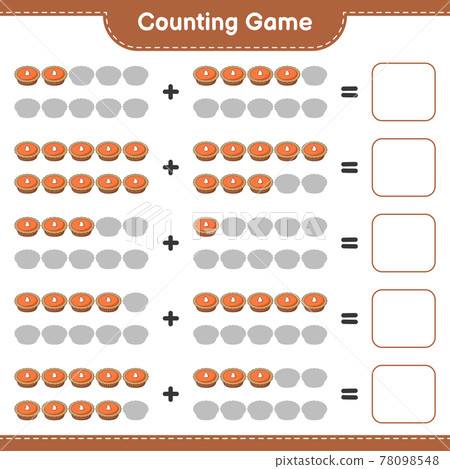 Counting game, count the number of Pie and write the result. Educational children game, printable worksheet, vector illustration 78098548