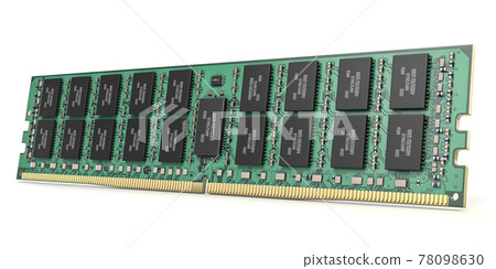 DDR ram computer memory module isolated on white. 78098630