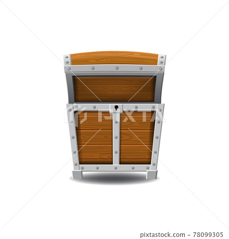Wooden old pirate chests, open, treasures, vector, cartoon style, illustration, isolated. For games, advertising applications 78099305