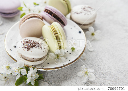 French sweet macaroons French sweet macaroons 78099701
