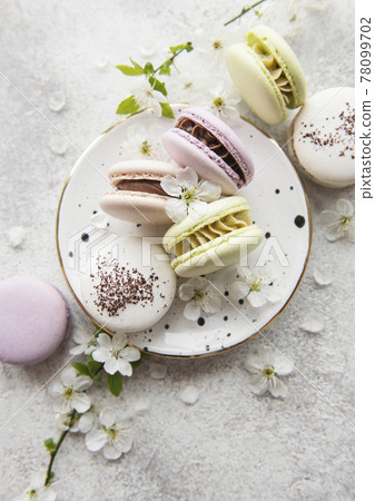 French sweet macaroons French sweet macaroons 78099702