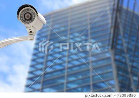 Security CCTV camera with building. Security CCTV camera with building. 78099880