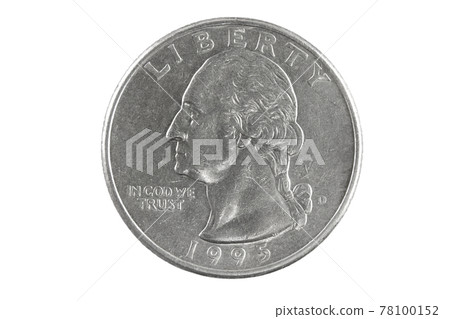 US nickel coin (Twenty-Five-Cent Coin) isolated on white background. US nickel coin (Twenty-Five-Cent Coin) isolated on white background. 78100152