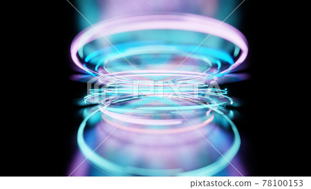 3d render, glowing lines, reflection, abstract background 78100153