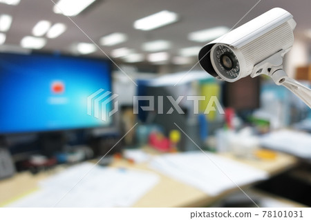 CCTV Camera security operating in office building. CCTV Camera security operating in office building. 78101031