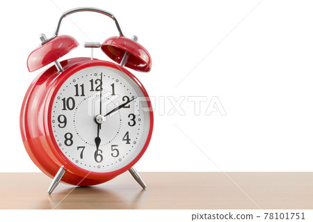 alarm clock on the table on white background. alarm clock on the table on white background. 78101751