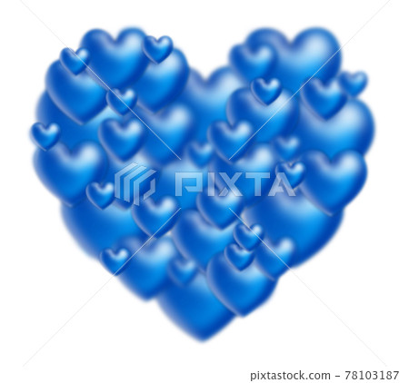 White Day Material Heart made of blue three-dimensional heart Background white Other colors available White Day Material Heart made of blue three-dimensional heart Background white Other colors available 78103187