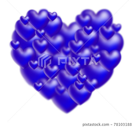 White Day Material Heart made of blue three-dimensional heart Background white Other colors available 78103188