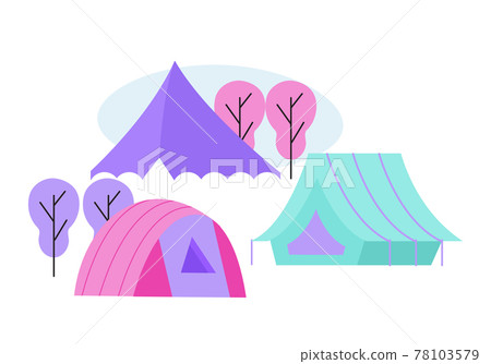 Campsite Flat Icon - Stock Illustration [78103579] - PIXTA