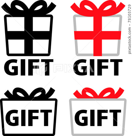 禮物盒和“禮物”字符圖標 78103729