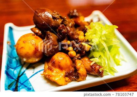 代表山梨縣的B級美食甲州特產雞motsu煮 代表山梨縣的B級美食甲州特產雞motsu煮 78103747