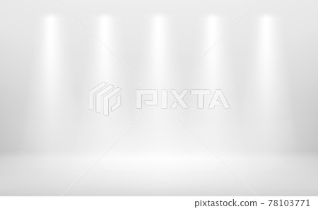 White interior scene with five bright projectors White interior scene with five bright projectors 78103771