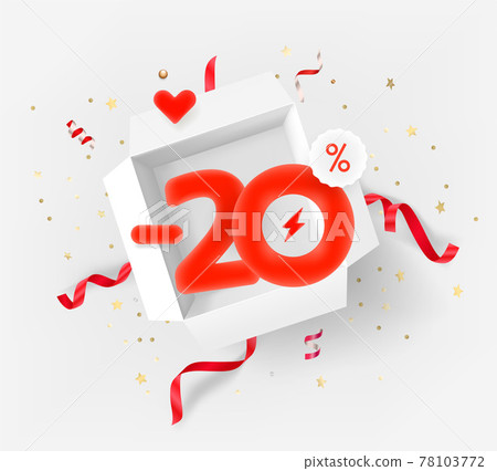 Twenty percent discount vector banner with... - Stock Illustration ...
