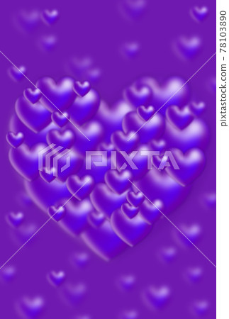 White Day Material Fantastic image of a heart formed by large and small purple three-dimensional hearts Vertical and other colors available 78103890