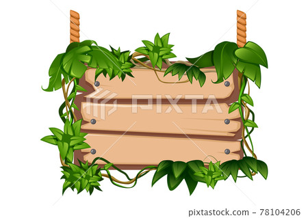 Overgrown Sign Board Illustration 78104206