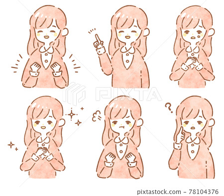 簡單可愛的手繪女性插畫集 簡單可愛的手繪女性插畫集 78104376