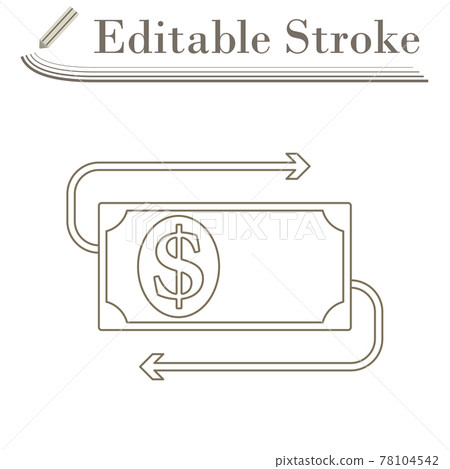 Cash Back Dollar Banknote Icon 78104542