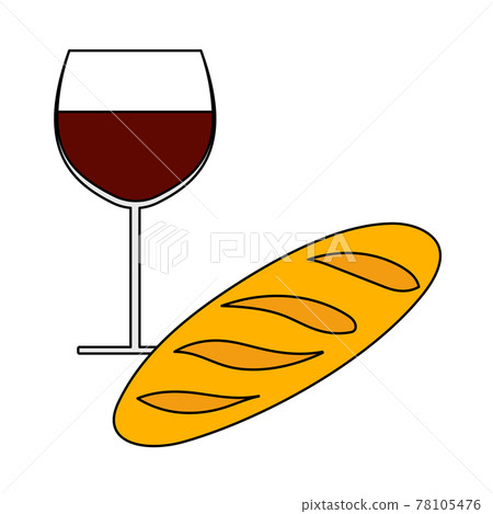 Easter Wine And Bread Icon - Stock Illustration [78105476] - PIXTA