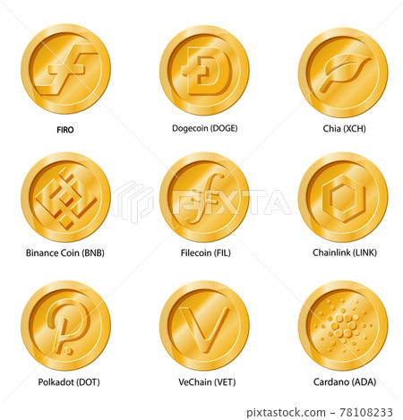 Crypto currency icons coin set 78108233