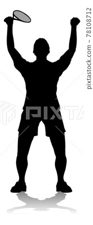 Tennis Silhouette Sport Player Man 78108712