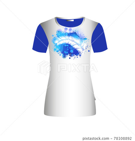 Abstraction palm leaf and sea. print on t-shirt. Vector illustration Abstraction palm leaf and sea. print on t-shirt. Vector illustration 78108892
