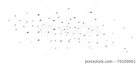 A flock of flying birds. Vector illustration 78109001