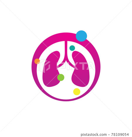 Lungs Care Logo Template Design Vector, Lungs health Design Concept,Creative, - Vector 78109054