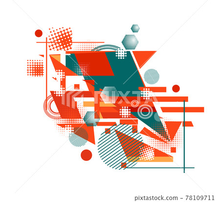 Geometric abstraction from different shapes. Vector illustration 78109711