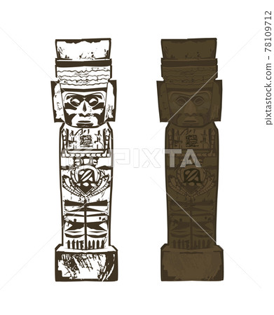 Ancient Mayan figurine. Vector illustration 78109712