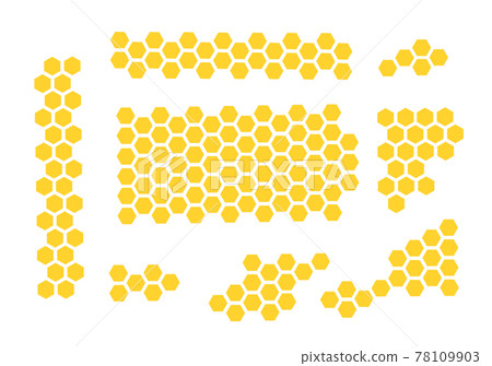 Bee honeycomb set of elements. Vector illustration Bee honeycomb set of elements. Vector illustration 78109903