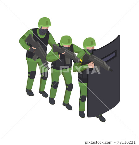 Soldiers Isometric Icon 78110221
