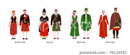 People In National Costume Set 78110581