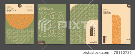 Modern geometric design background with overlapping waves and circles. A4 template for poster, cover, presentation, brochure, flyer. Geometric wavy asian modern art. Oriental wave lines and circles Modern geometric design background with overlapping waves and circles. A4 template for poster, cover, presentation, brochure, flyer. Geometric wavy asian modern art. Oriental wave lines and circles 78110725