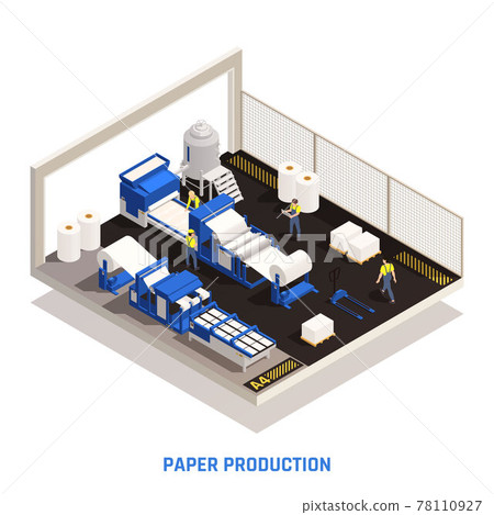 Paper Production Isometric Concept 78110927