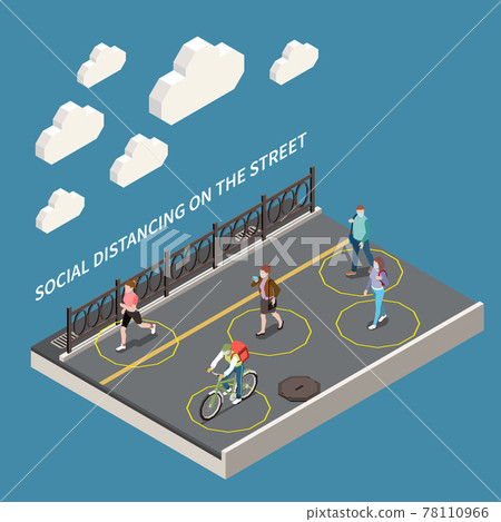 Street Social Distancing Composition 78110966
