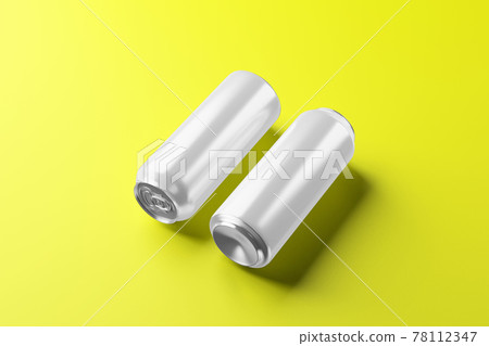 Blank cold aluminium beer can mockup with drops, 3d rendering. Empty fresh soda tin packing mock up with condensate, isolated. fit for your Canned dripping drink design project. 78112347
