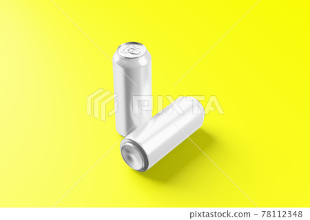 Blank cold aluminium beer can mockup with drops, 3d rendering. Empty fresh soda tin packing mock up with condensate, isolated. fit for your Canned dripping drink design project. 78112348