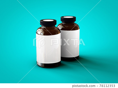3D vitamins bottle isolated on blue toscha… - Stock Illustration