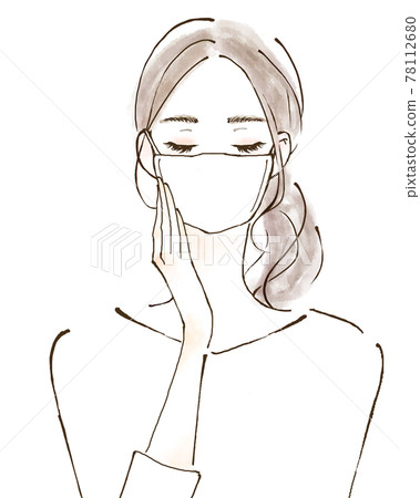 Woman wearing a mask Take a deep breath Woman wearing a mask Take a deep breath 78112680