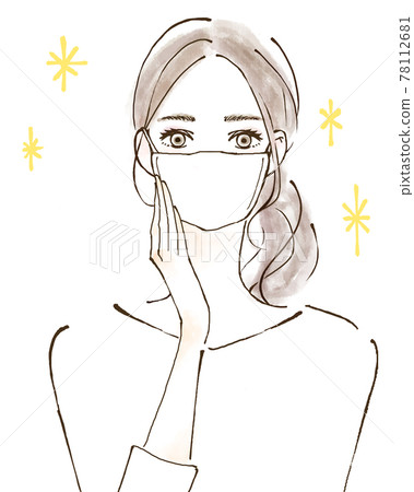 A woman wearing a mask glitter A woman wearing a mask glitter 78112681
