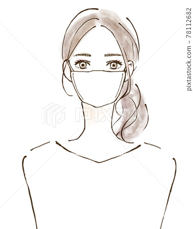 一個戴著白色面具的女人的插圖 一個戴著白色面具的女人的插圖 78112682
