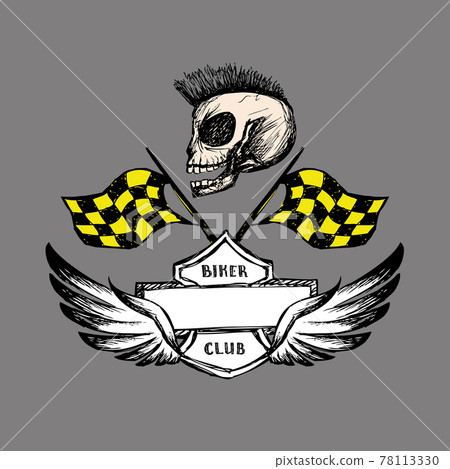 Template for a logo or emblem of a biker club Template for a logo or emblem of a biker club 78113330