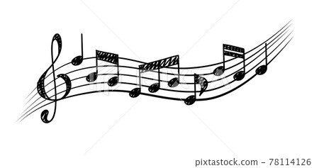 Music notes. Staff treble clef notes. Musical rhythm concept Music notes. Staff treble clef notes. Musical rhythm concept 78114126