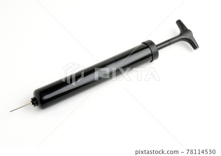 Pump and needle for pumping air on a white background 78114530