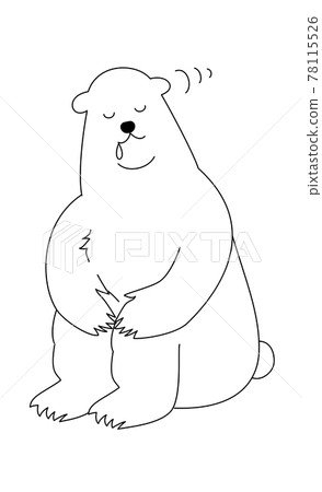 Shirokuma simple cute line drawing illustration material set Shirokuma simple cute line drawing illustration material set 78115526