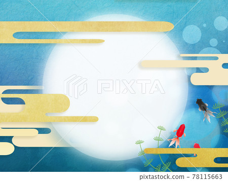Swimming goldfish, summer greetings, background material 78115663